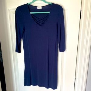Blue Stretchy Short Dress